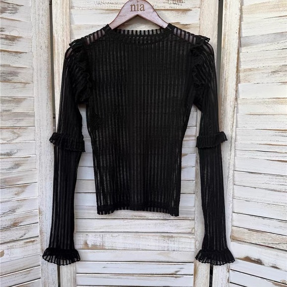 Disturbia Mourning Ruffle Top us2 - Picture 4 of 6